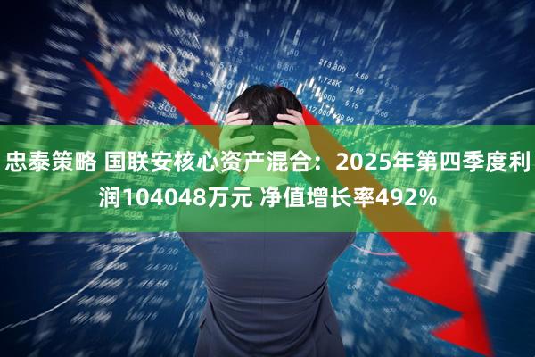 忠泰策略 国联安核心资产混合：2025年第四季度利润104048万元 净值增长率492%